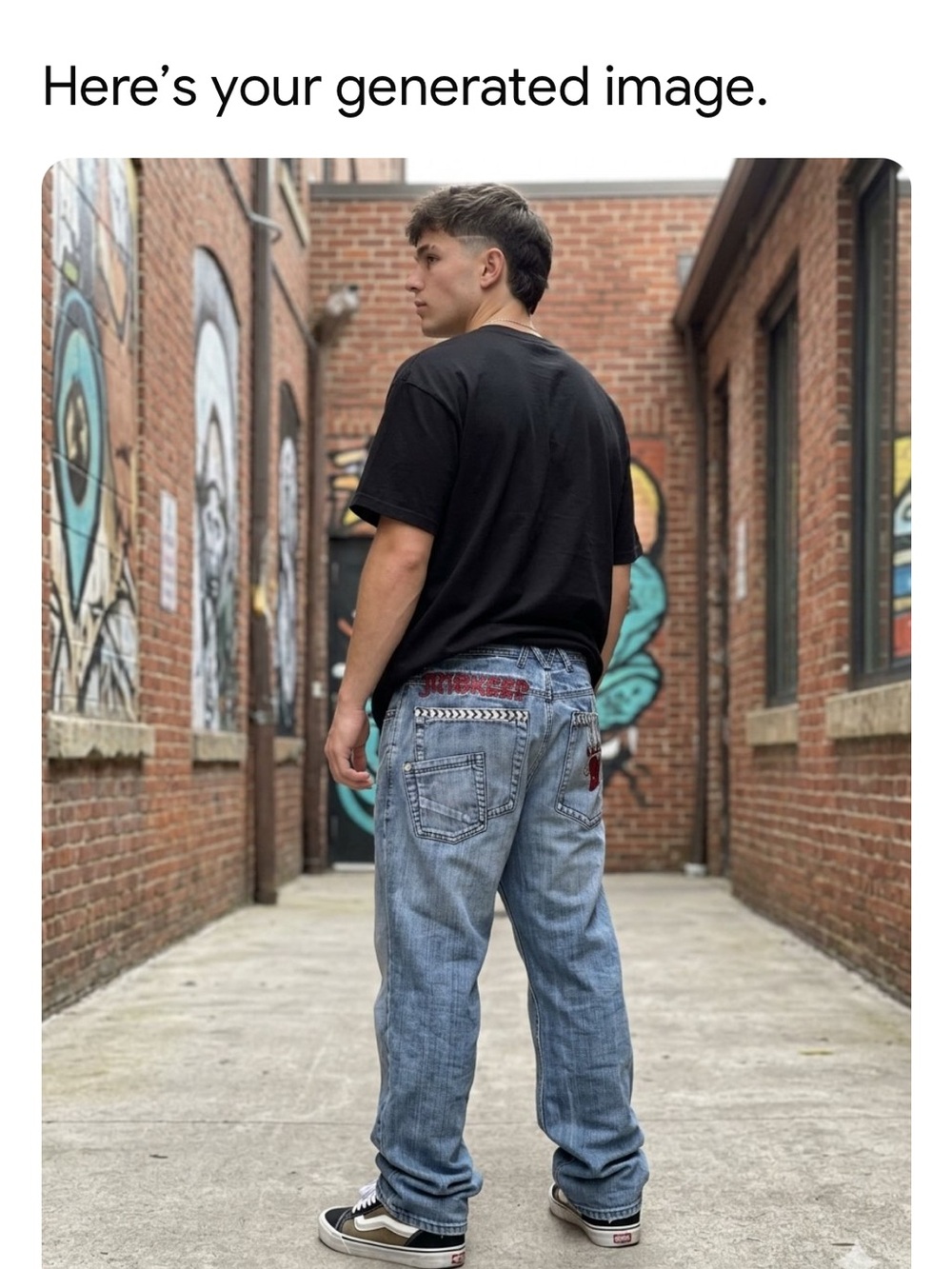 VTG Y2K Miskeen Originals Pirate Knife Embroidered Baggy Jeans Light Wash 36x32